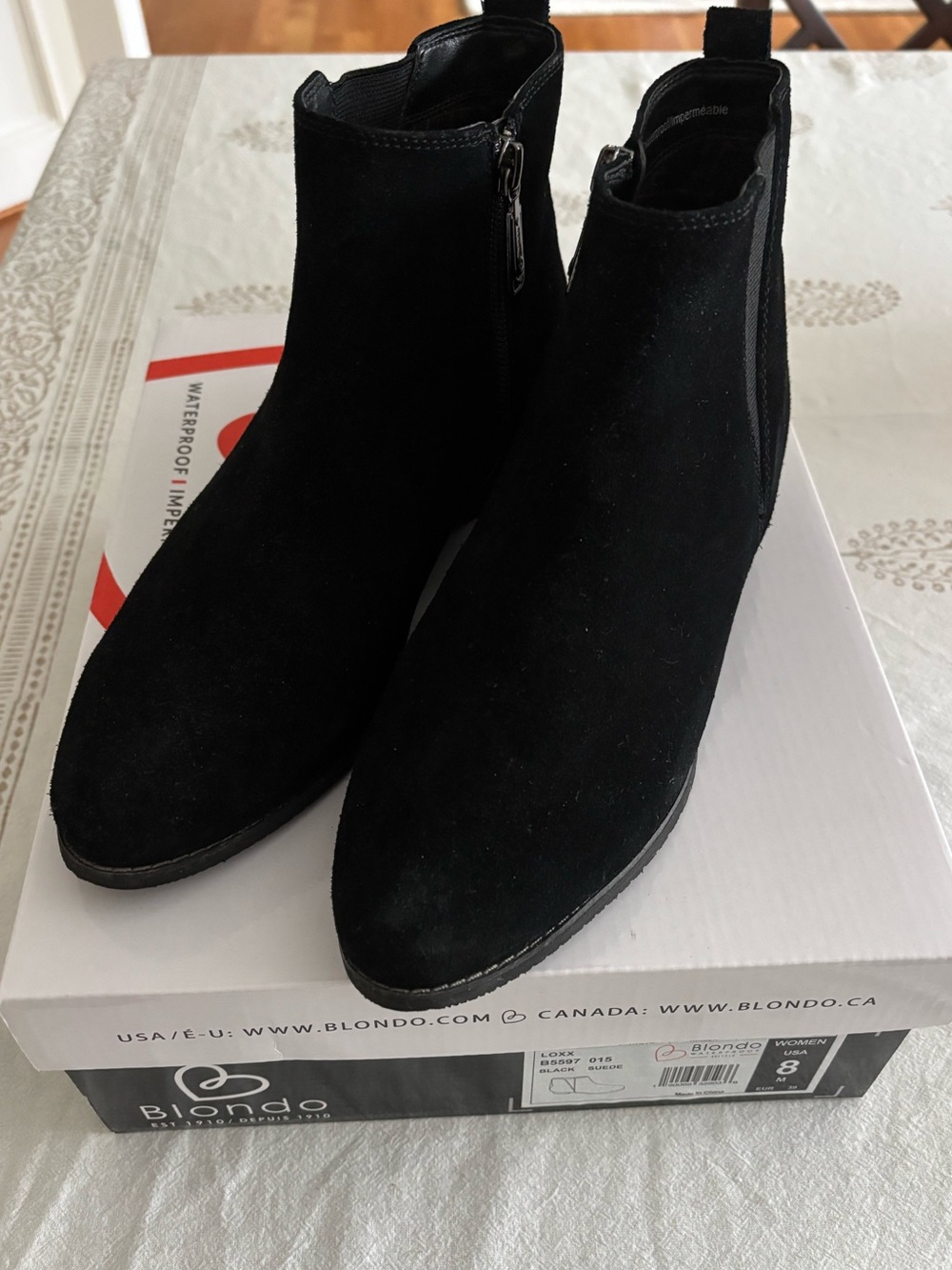 Blondo Black Suede Ankle Booties with Side Zip